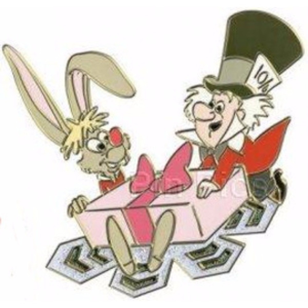 Disney Pin Alice in Wonderland Mad Hatter March Hare LE 135 81075 Snowflake